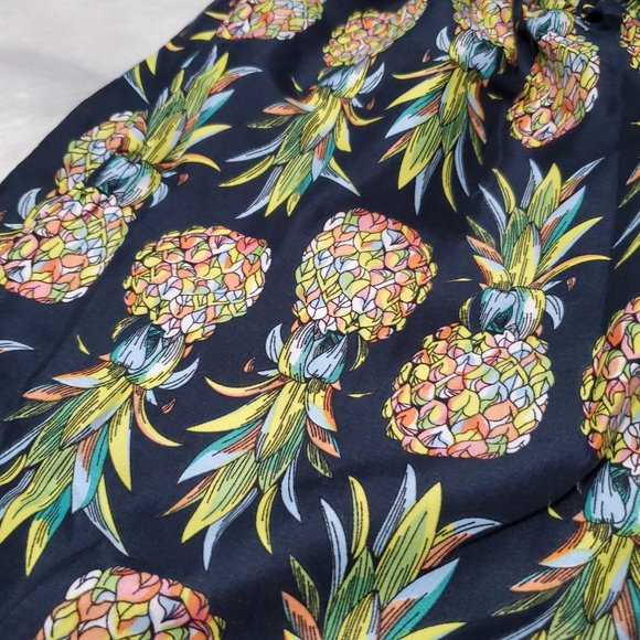 Pineapple Print Summer Shorts, XXXL - Picture 2 of 6